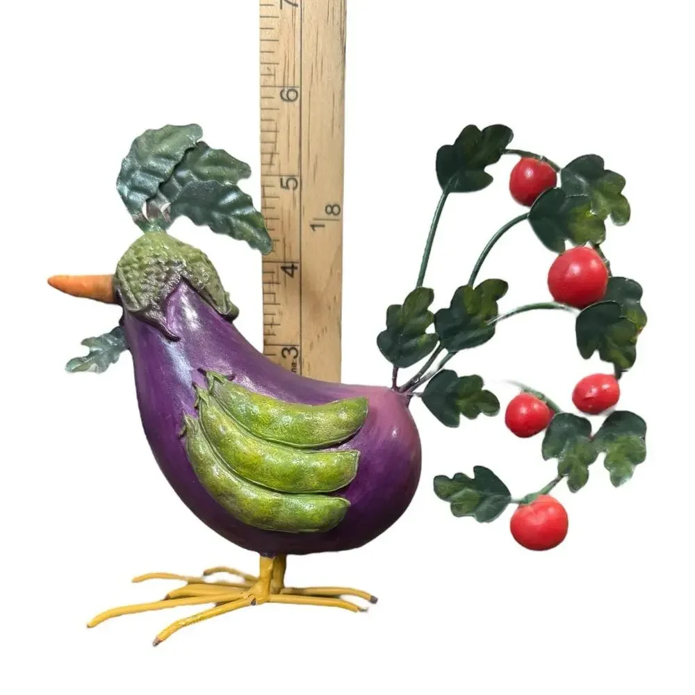 Farm Animal Vegetable Home Grown Garden Eggplant Rooster Anthropomorphic‎ Figure